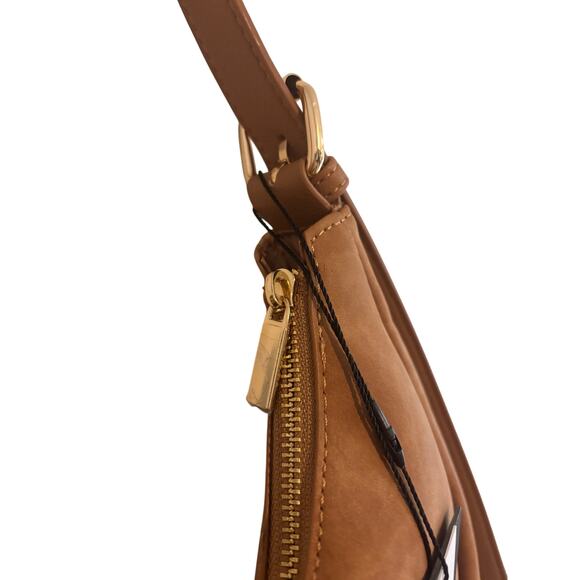 NEW 4th And Reckless Una Faux Suede Crescent Bag 12x11x4" Tan Everyday Purse - Picture 7 of 7